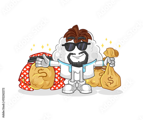 cotton rich arabian mascot. cartoon vector