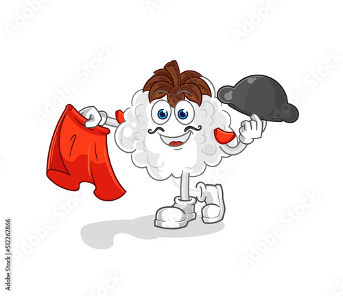 cotton matador with red cloth illustration. character vector