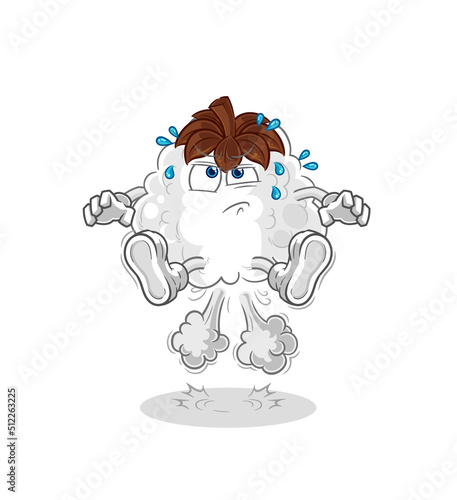 cotton fart jumping illustration. character vector