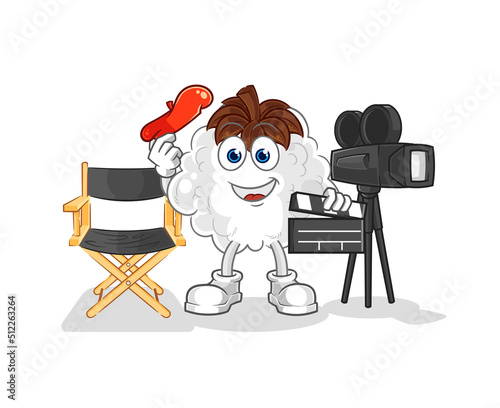 cotton director mascot. cartoon vector