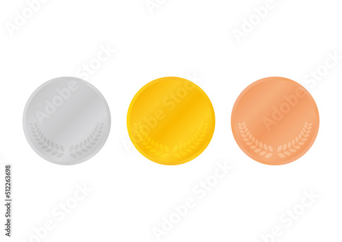 金銀銅のシンプルメダルセット