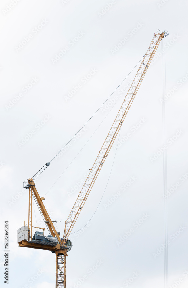 Tower construction crane with white background Tower construction crane with white background