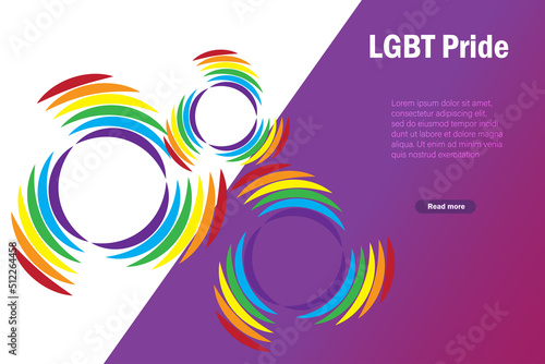 LGBT pride month. LGBT rainbow color in stripe circle template. To celebrate gay, lesbian, homosexual pride culture and transgender community. Vector backdrop, frame, template and banner.