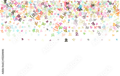 Colorful vector background made from Punjabi Gurmukhi alphabets, scripts, letters or characters in flat style.