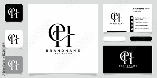 Alphabet letters Initials Monogram logo EH, HE, E and H with business card design
