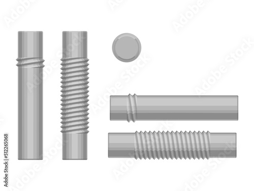 Set of basic threaded on white background