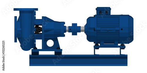 Assy of centrifugal pump in side view photo