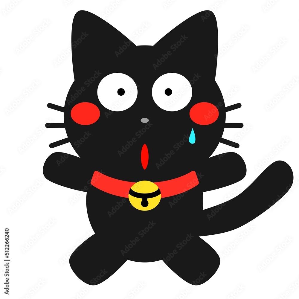 黒猫　猫　驚く　焦る