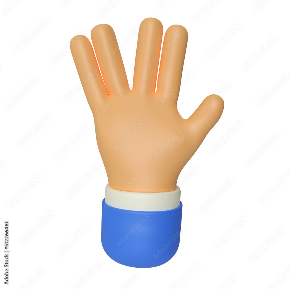 Vulcan Salute Hand Gesture 3D Render Illustration