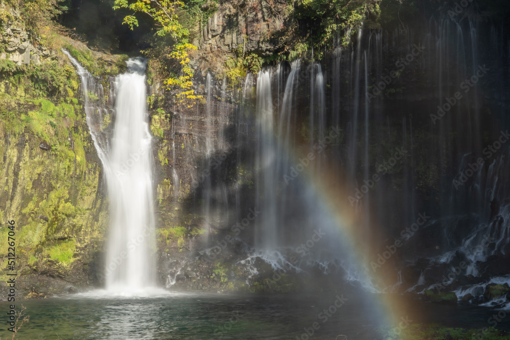 Shiraito no Taki Falls is located in the southwestern foothills of Fujisan. This waterfall is sourced from the springs of Fujisan.