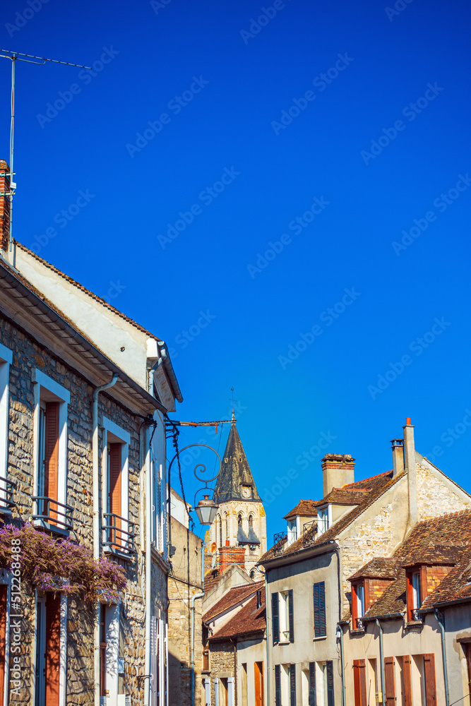 Fototapeta premium Street view of Milly-la-Foret in France