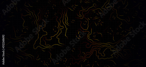 The stylized height of the topographic map contour in lines and contours. Geographic mountain topography vector illustration.
