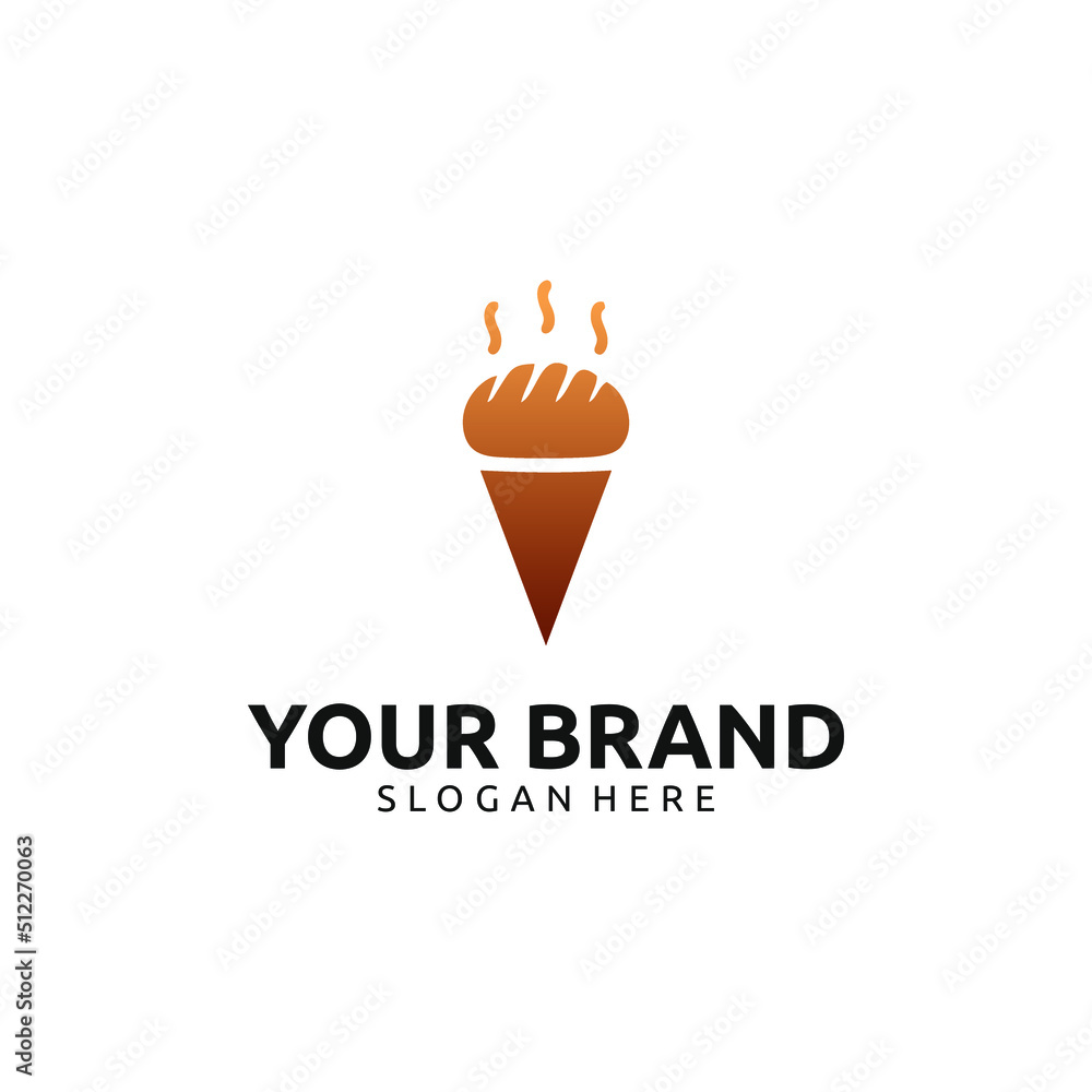 Fototapeta premium ICE CREAM AND BREAD LOGO DESIGN