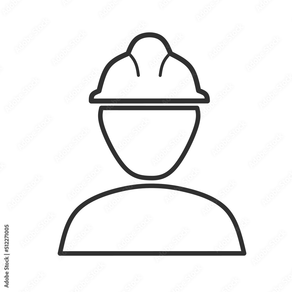 male contractor icon with simple design