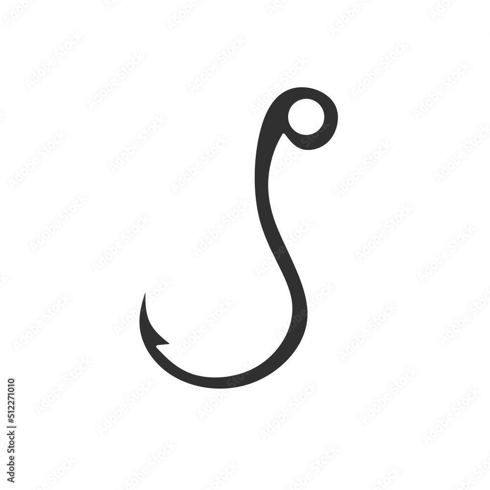fish hook icon with simple design