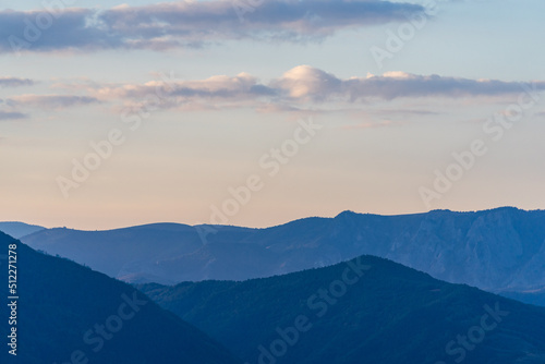 Mountain Peaks in Twilight