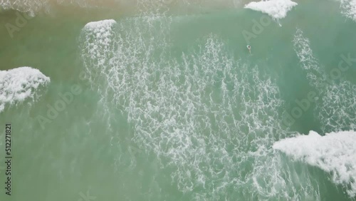 Wallpaper Mural Waves lapping along shoreline of Wrightsville beach Topdown Aerial Torontodigital.ca