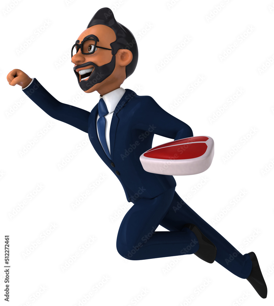 Fun 3D cartoon illustration of an indian businessman Fun 3D cartoon illustration of an indian businessman