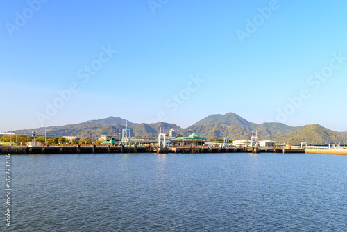 熊本港「海・有明海から観た港景色」金峰山風景
Kumamoto Port 