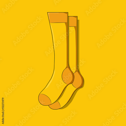 Vector illustration flat design colorful socks .Textile warm clothes socks pair cute decoration wool winter clothing. Sport season collection.