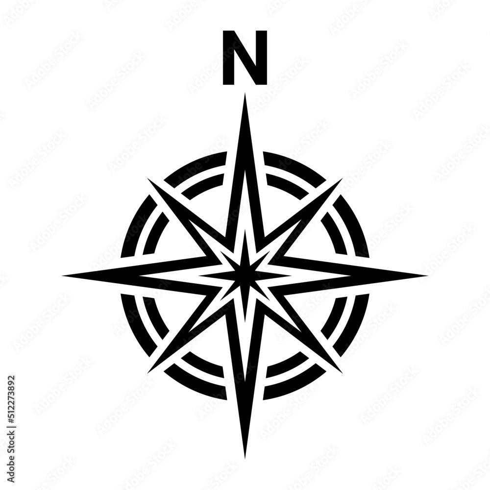 Black north symbol on white background. Stock Vector Adobe Stock