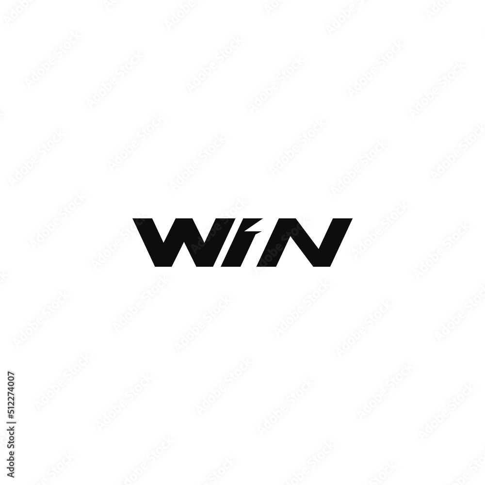 Win word mark, number one concept, negative space. Logo design. Win word mark, number one concept, negative space. Logo design.