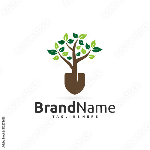 seed farm logo, tree shovel logo