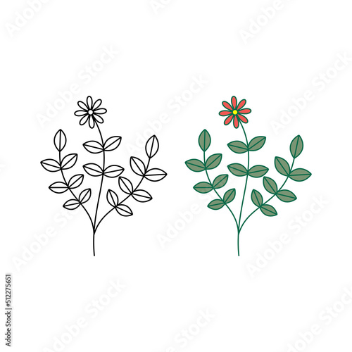 Fototapeta Naklejka Na Ścianę i Meble -  Hand drawn flower template vector
