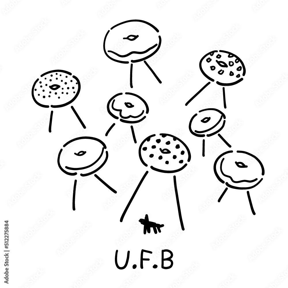 Naklejka premium Unidentified Flying Bagels - Vector