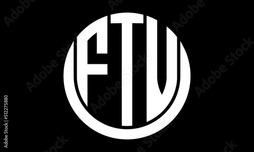 FTV shield in circle logo design vector template. letter mark, wordmark, monogram symbol on white background. photo