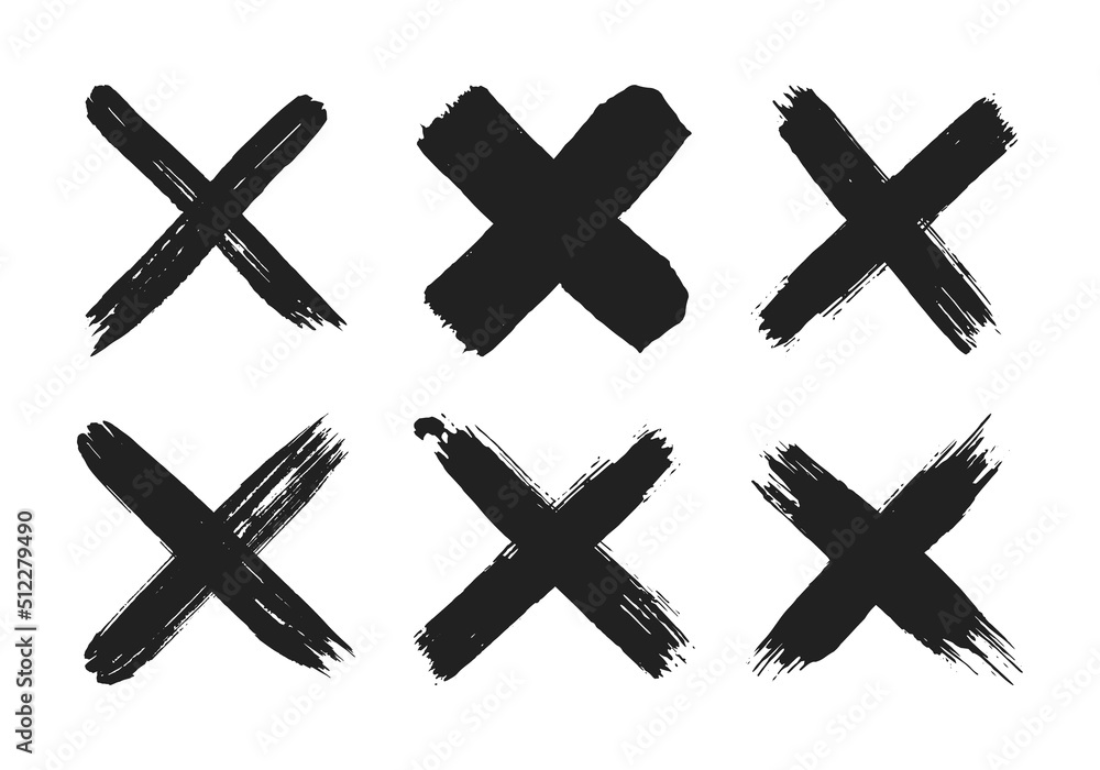 Free Vector  Hand drawn stroke check mark and cross set