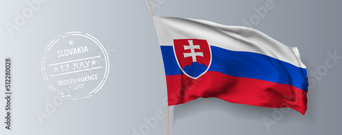 Slovakia happy independence day greeting card, banner with template text vector illustration photo