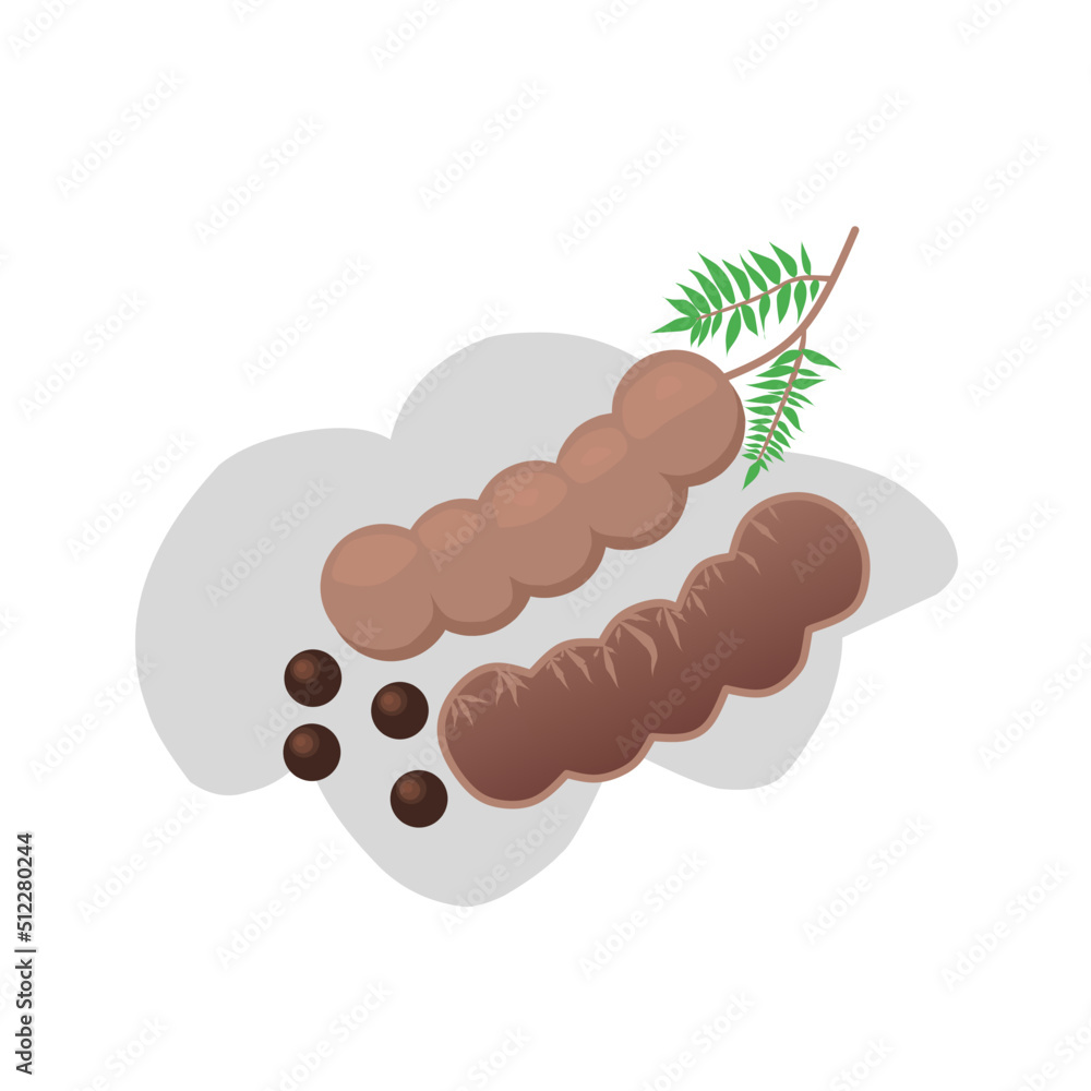 Tamarind fruit illustration image. Tamarind fruit icon, fruit. Tamarind fruit illustration image. Tamarind fruit icon, fruit.