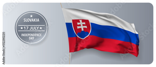 Slovakia independence day vector banner, greeting card.