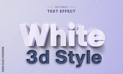 Editable 3D Shiny Text Effect. Vector Graphic Style