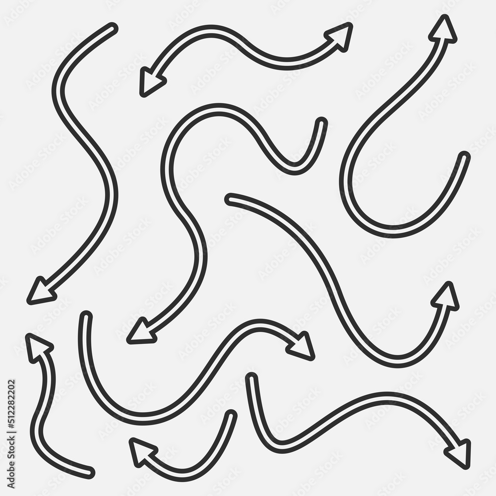 Hand drawn arrow collection template Vector Hand drawn arrow collection template Vector