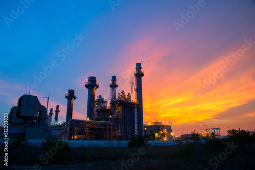 Oil​ refinery​ and​ plant and tower column of Petrochemistry industry in oil​ and​ gas​ ​industrial © tonjung