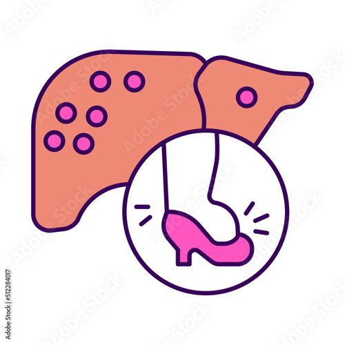 leg swelling, color editable icon for web design, templates and more