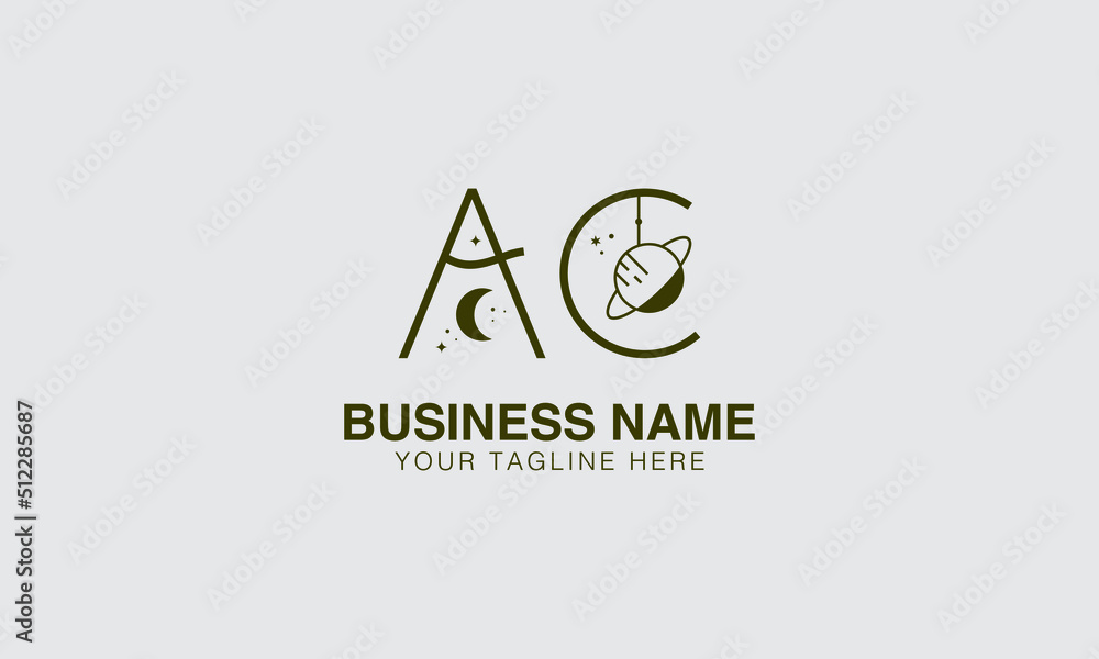AC initial logo initial based abstract modern minimal creative logo