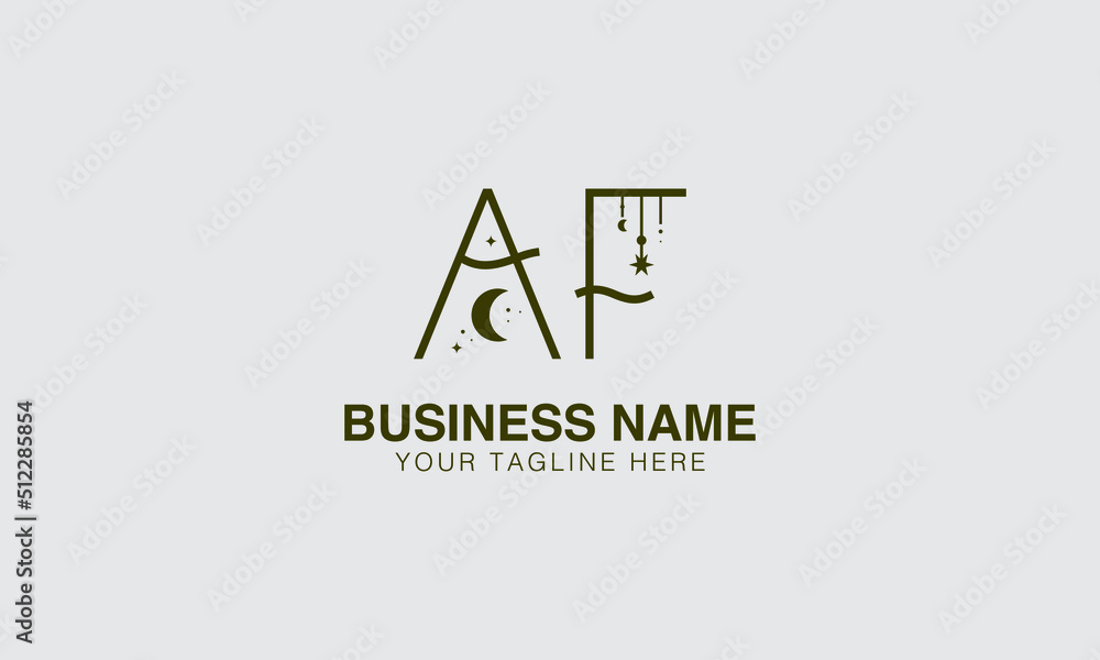 AF initial logo initial based abstract modern minimal creative logo