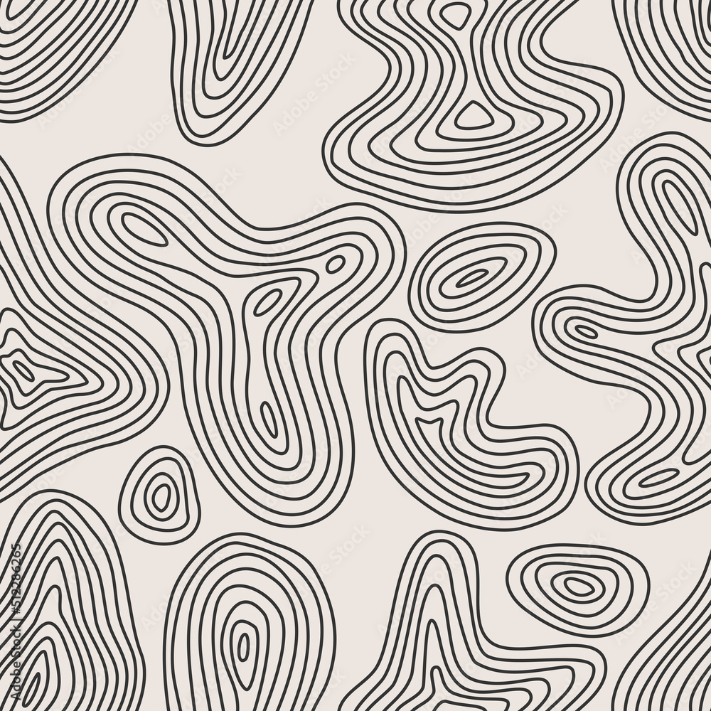 Trendy minimalist seamless pattern with abstract creative hand drawn composition