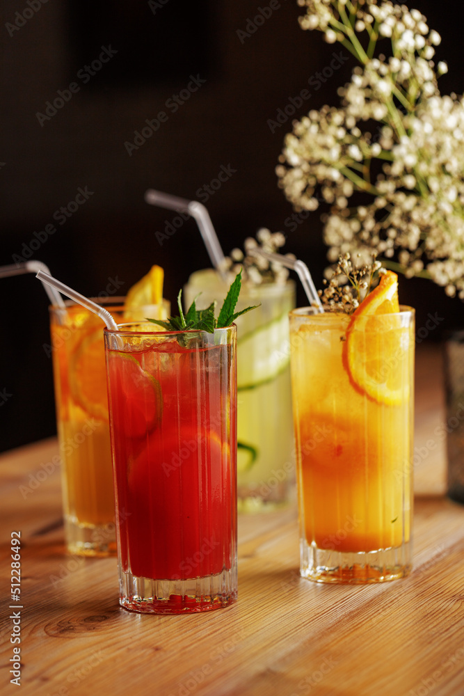 lemonade in a tall glass cup. bright colors, summer mood lemonade in a tall glass cup. bright colors, summer mood