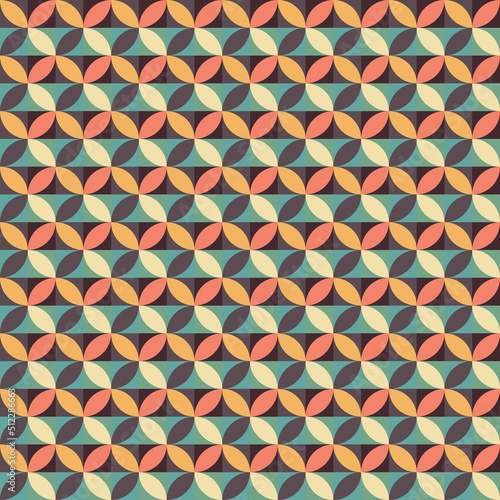 Seamless retro geometric pattern background.