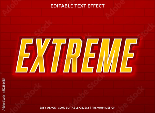 extreme text effect template with abstract style use for business logo and brand