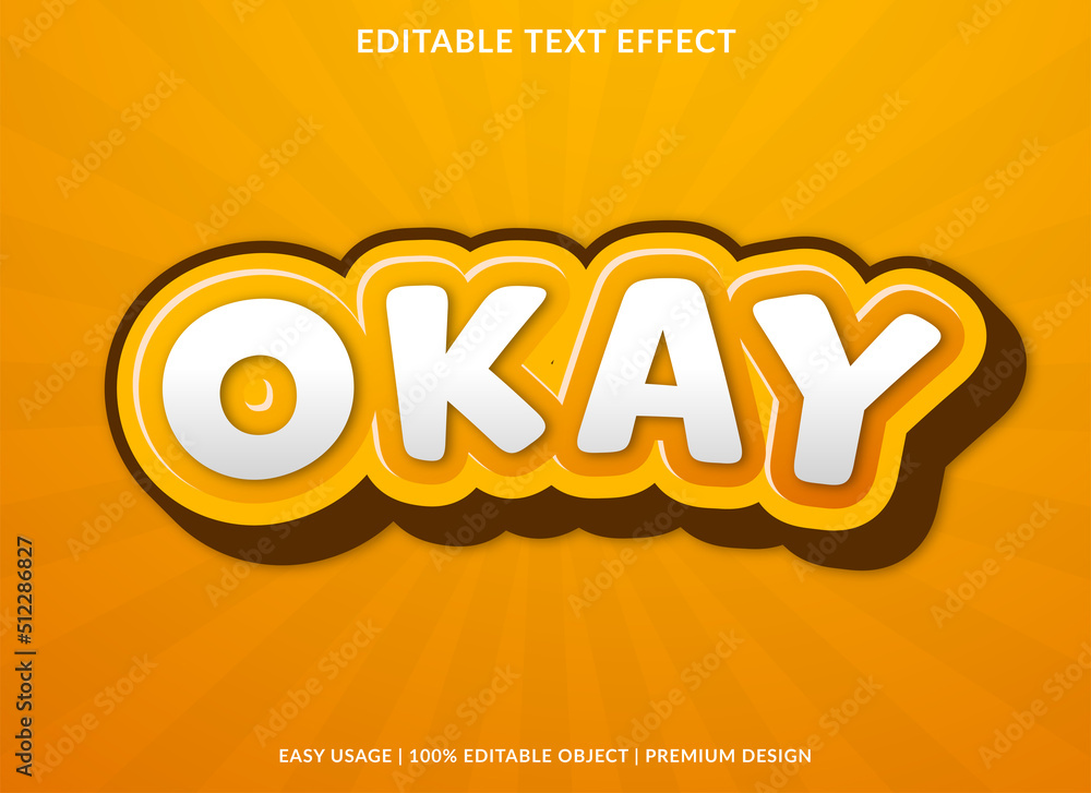 okay text effect template with abstract style use for business logo and brand