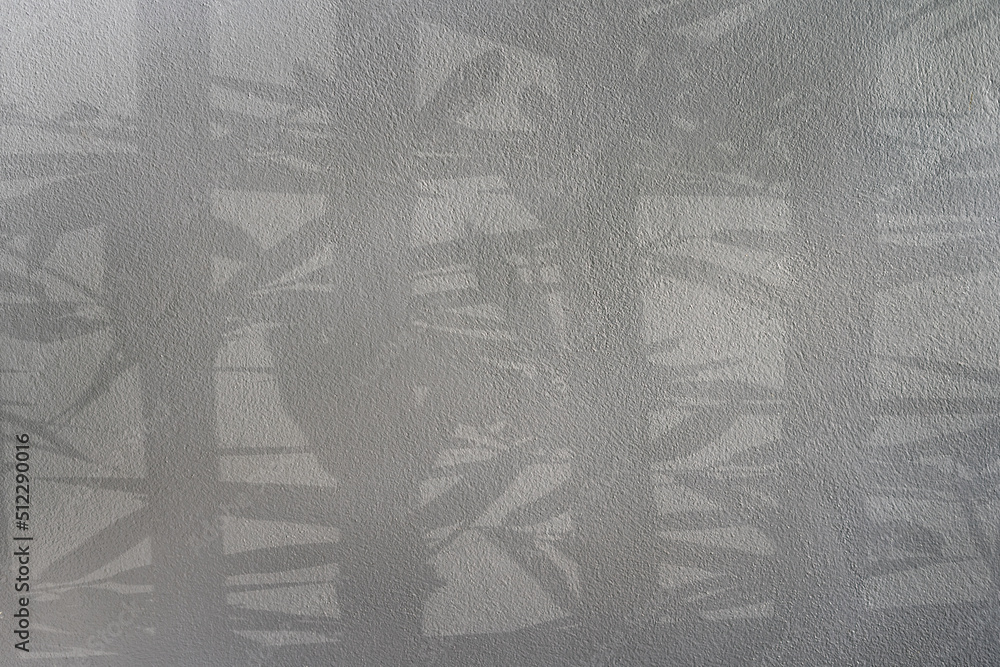 Naklejka premium Shadow of potted plants on concrete wall 