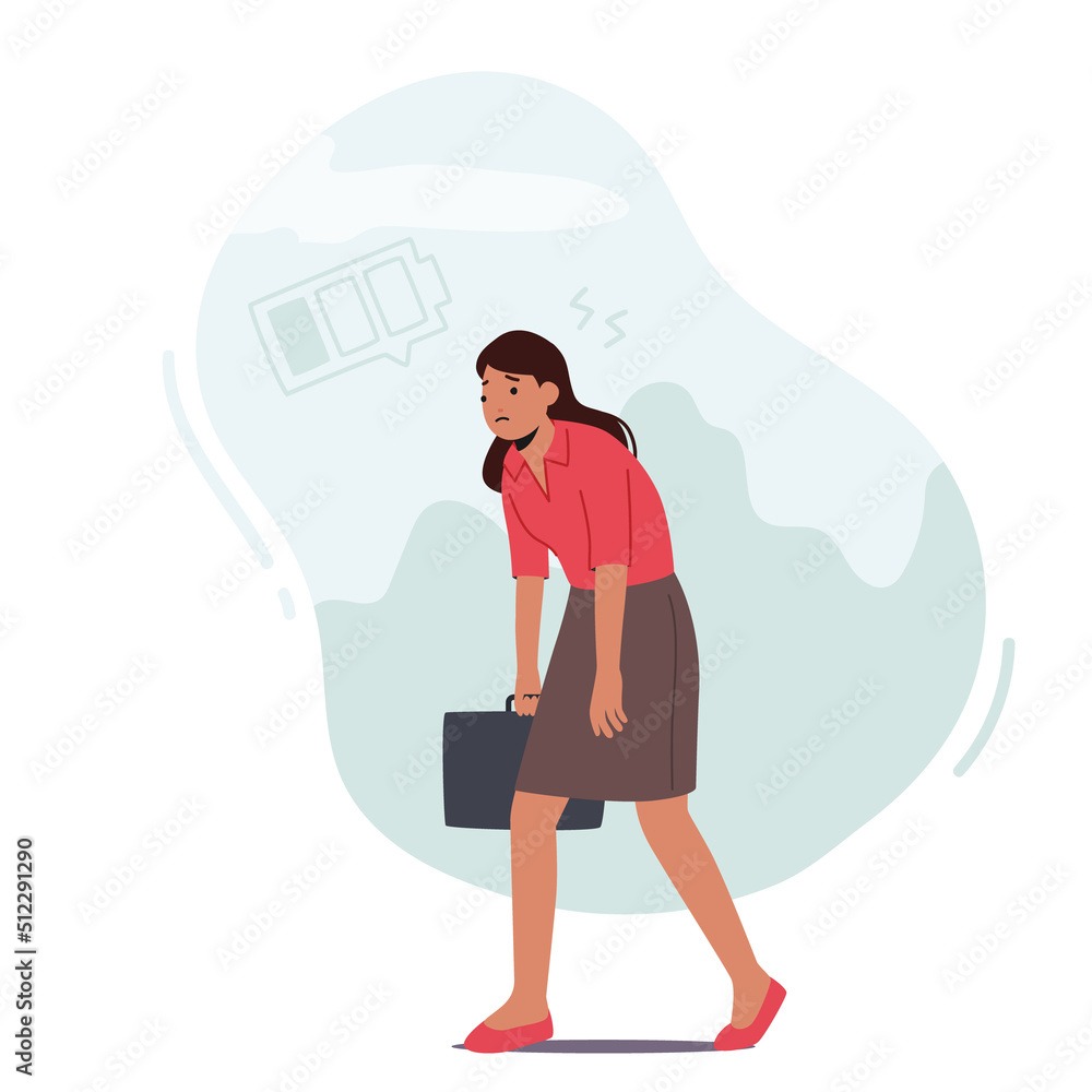 Φωτογραφία Sleepy Woman Walk at Work