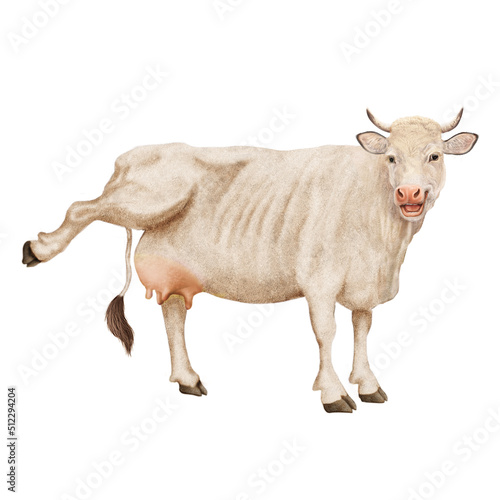 Obraz na plátně vache à lait, rigolote, qui rit, montre sa mamelle, ferme, animal, blanc, bétail