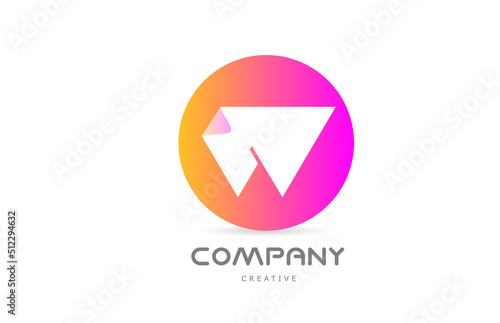 pink yellow W geometric alphabet letter logo icon design with folded corner. Template design for company or business Free Download pink yellow W geometric alphabet letter logo icon design with folded corner. Template design for company or business - GFXLoad