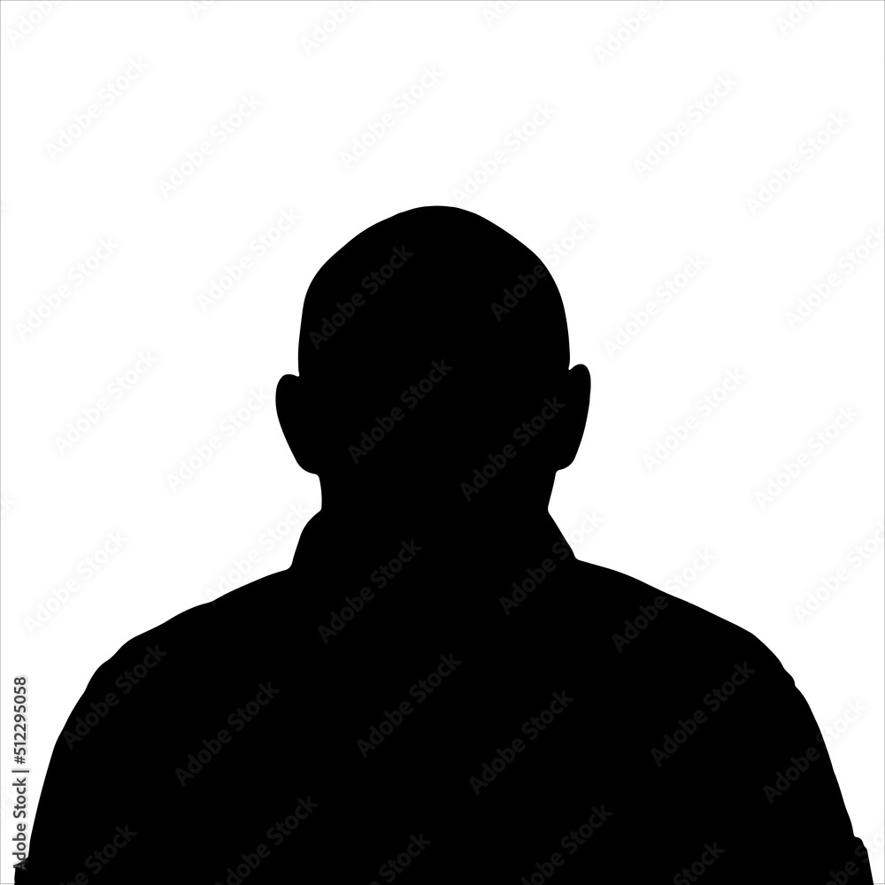 Silhouette of an unknown man on a white background Silhouette of an unknown man on a white background